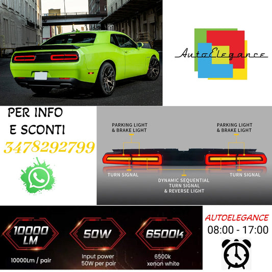 Fanali posteriori a LED per Dodge Challenger 2008-2014 con indicatori sequenziali