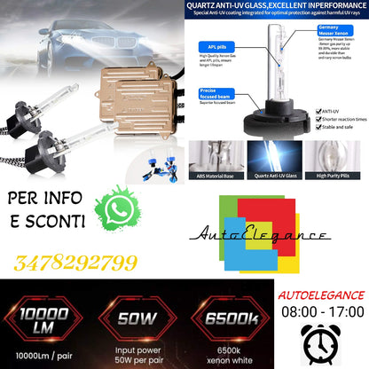Kit di conversione lampadine D2H con reattori e decoder per fari a proiettore 12V 55W 6000K