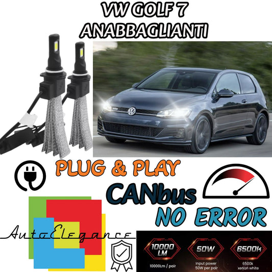 KIT H7 LED CANBUS ANABBAGLIANTI VW GOLF 7 VII FACELIFT XENON 6000K 6400 LUMEN