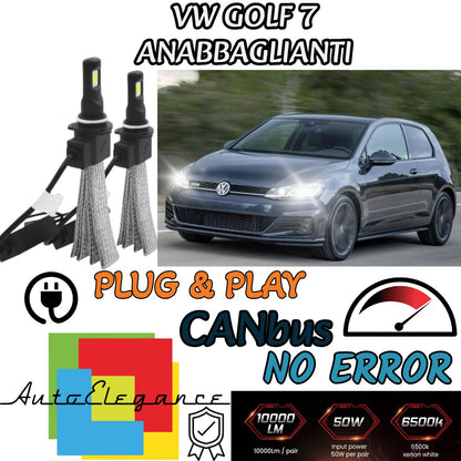 KIT H7 LED CANBUS LOW BEAM VW GOLF 7 VII FACELIFT XENON 6000K 6400 LUMEN 