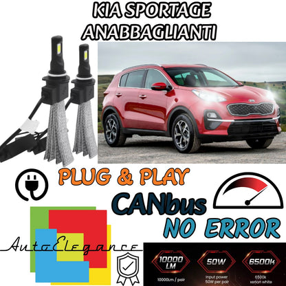 KIT LAMPADE ANABBAGLIANTI LED KIA SPORTAGE LED H7 6000K BIANCO NO ERROR