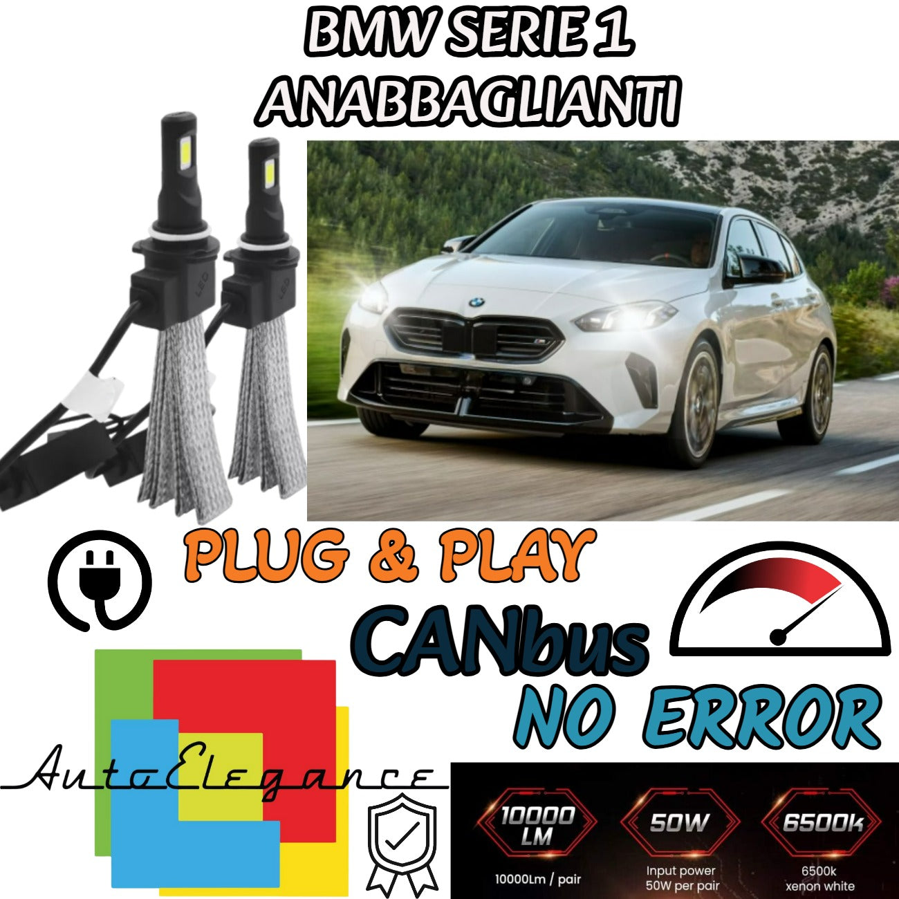 LED KIT H7 LED BMW SERIE 1 F20 F21 RESTYLING 6000K 6400 LUMEN LOW BEAM 