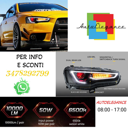 Fari per proiettori Demon Eye per Mitsubishi Lancer EVO X 2008-2018 (proiettore a doppio raggio. Versioni LHD e RHD)