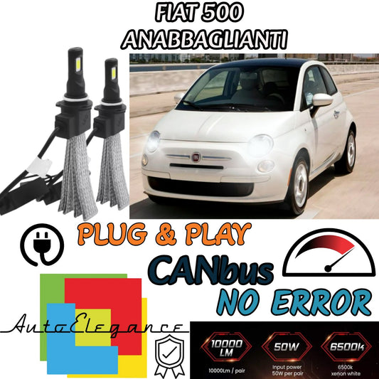 FIAT 500 CI|NQUECENTO LED LOW BEAM HEADLIGHT KIT LED H7 6000K WHITE NO ERROR 