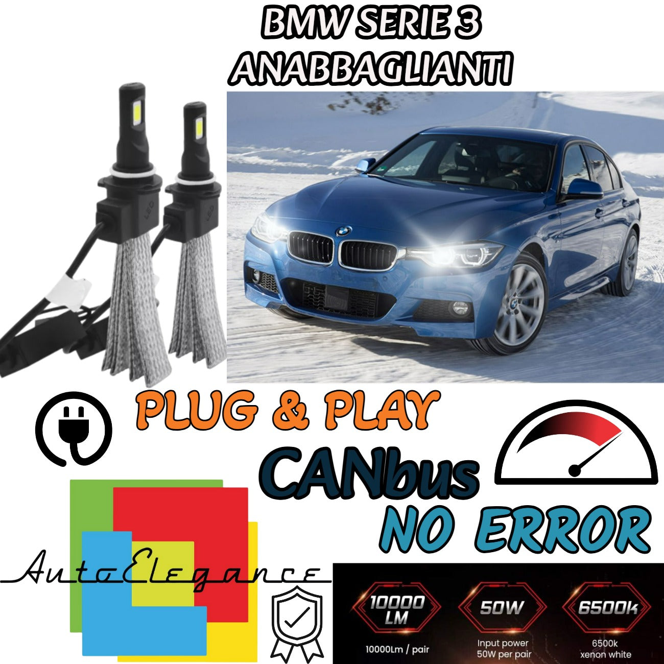 BMW 3 SERIES F30 LED HIGH BEAM LAMP KIT LED H7 6000K 6400 LUMEN NO FAILURE