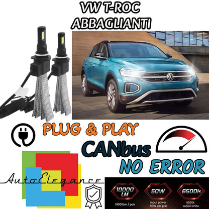 VW T-ROC TROC LED HIGH BEAM LAMP KIT LED H7 6000K 6400 LUMEN NO ERROR 