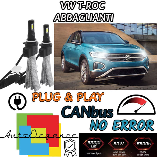 VW T-ROC TROC LED HIGH BEAM LAMP KIT LED H7 6000K 6400 LUMEN NO ERROR 