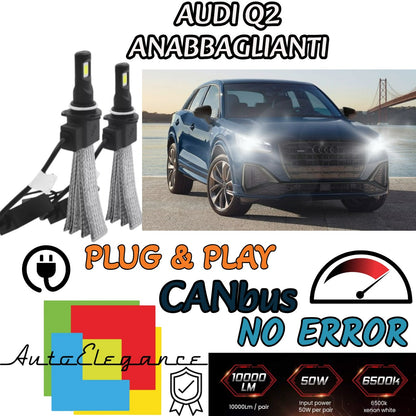 AUDI Q2 LED LOW BEAM LAMP KIT LED H7 6000K 6400 LUMEN NO ERROR