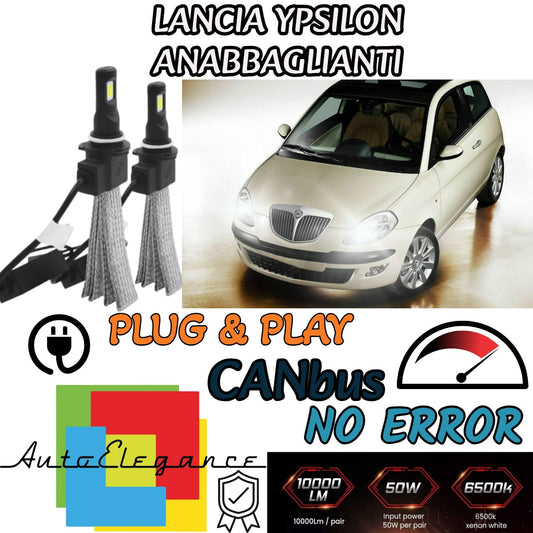 KIT LED H7 LANCIA YPSILON 843 XENON WHITE 6400 LUMEN 60W LOW BEAM 6000K