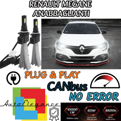 LED LOW BEAM LAMP KIT RENAULT MEGANE MK4 LED H7 6000K 6400 LUMEN