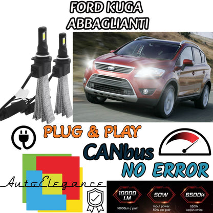 FULL LED KIT FORD KUGA MK1 LED HIGH BEAM LAMPS H7 6000K WHITE NO ERROR