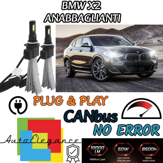 BMW X2 F39 LED LOW BEAM LAMP KIT LED H7 6000K 6400 LUMEN NO ERROR