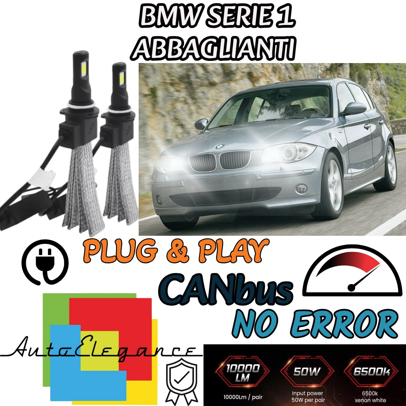 LED KIT H7 LED BMW SERIE 1 F20 F21 RESTYLING 6000K 6400 LUMEN HIGH BEAM 