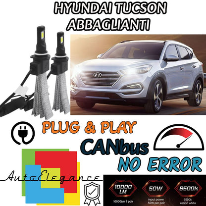 KIT LAMPADE ABBAGLIANTI LED HYUNDAI TUCSON LED H7 6000K 6400 LUMEN NO AVARIA
