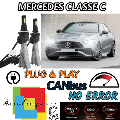 FULL LED KIT MERCEDES C CLASS W205 LED LAMPS H7 6000K WHITE NO ERROR 