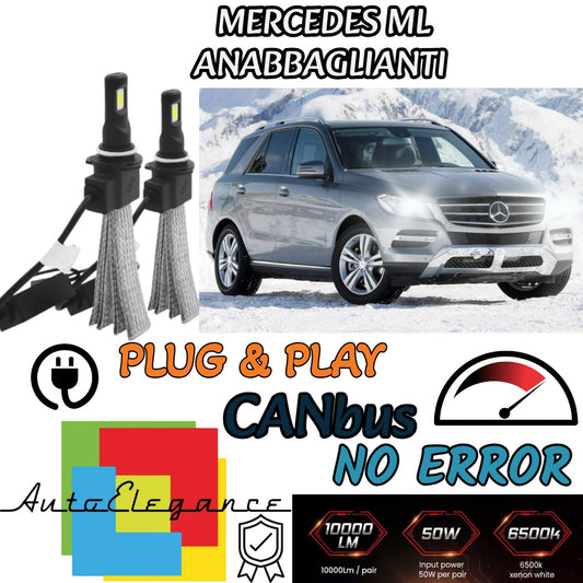 KIT LAMPADE ANABBAGLIANTI LED MERCEDES ML W163 LED H7 6400 LUMEN NO ERROR
