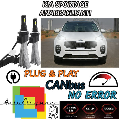 KIT LAMPADE ANABBAGLIANTI LED KIA SPORTAGE LED H7 6000K BIANCO NO ERROR