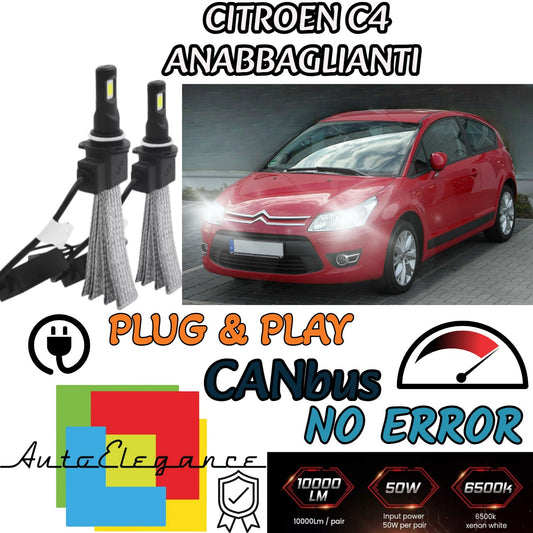 CITROEN C4 MK1 LED LOW BEAM LAMP KIT H7 6000K XENON WHITE NO ERROR