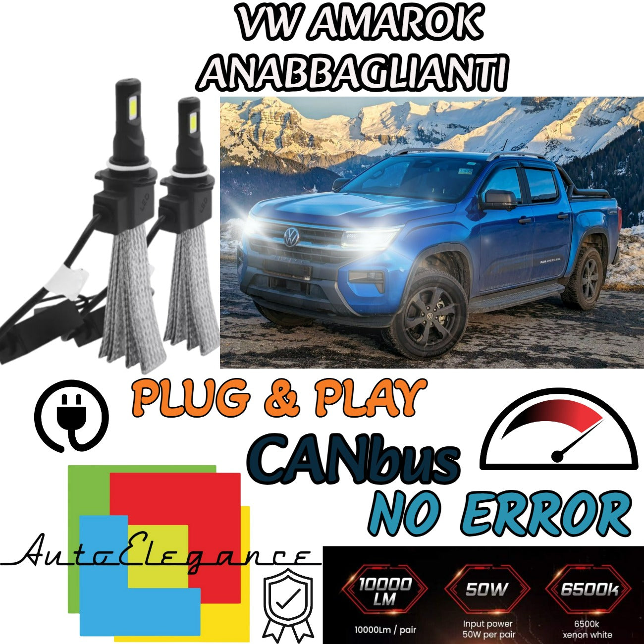 VOLKSWAGEN VW AMAROK LED LOW BEAM LAMP KIT H7 6000K XENON XENO