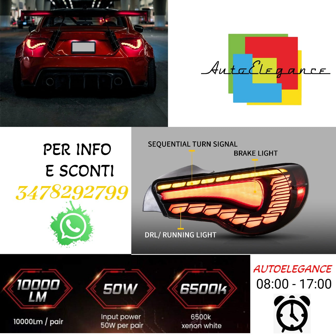 Fanali posteriori a LED completi per Toyota 86 2012-2021 Scion FR-S 2013-2021 Subaru BRZ 2013-2021