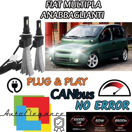 FIAT MULTIPLA MK1 H7 6000K XENON WHITE NO ERROR LED LOW BEAM LAMP KIT 
