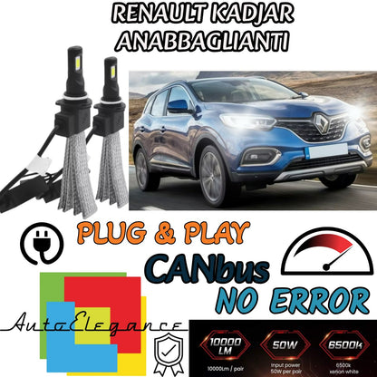 LED LOW BEAM LAMP KIT RENAULT KADJAR LED H7 6000K 6400 LUMEN 