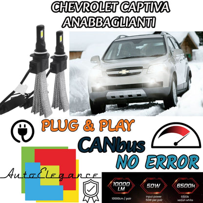 CHEVROLET CAPTIVA 2006 LED LOW BEAM LAMPS KIT + LED H7 6000K 6400 LUMEN 