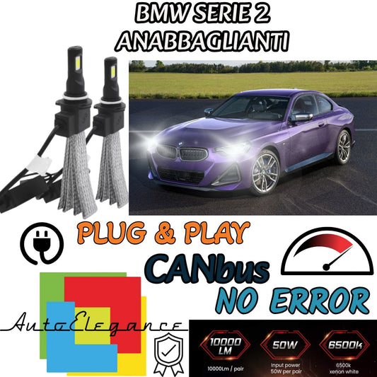 BMW 2 SERIES LED LOW BEAM LAMP KIT LED H7 6000K 6400 LUMEN NO LIGHT FAILURE 