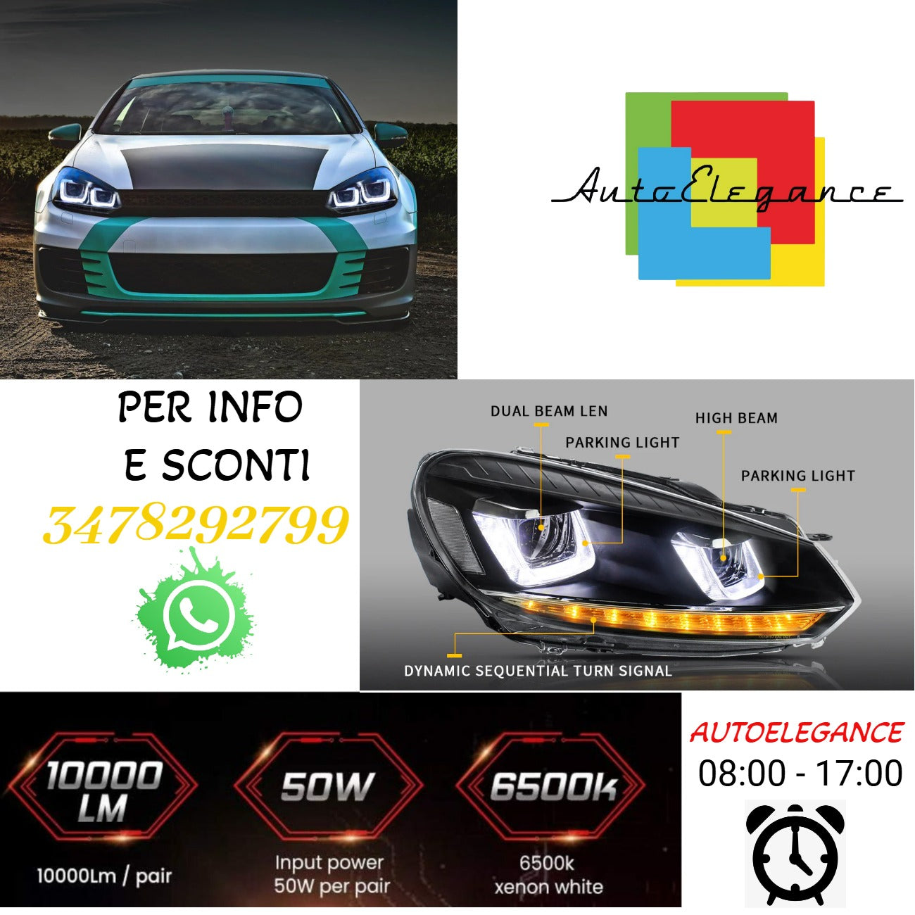 Dual Beam per Volkswagen Golf 6/MK6 2010-2014 (NON adatto per modelli Golf GTI e Golf R)