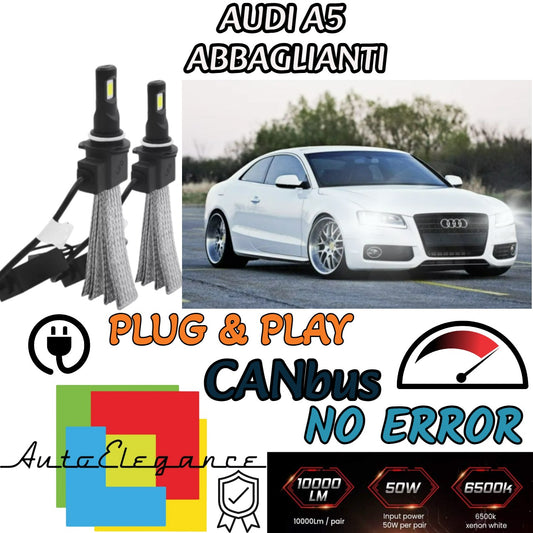 KIT LAMPADE ABBAGLIANTI LED AUDI A5 B8 8T RESTYLING LED H7 6000K 6400 LUMEN