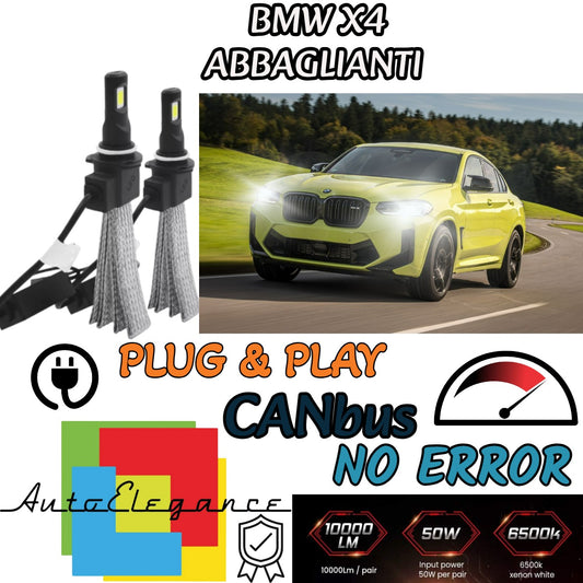 KIT LAMPADE ABBAGLIANTI LED BMW X4 F26 LED H7 6000K 6400 LUMEN NO ERRORE