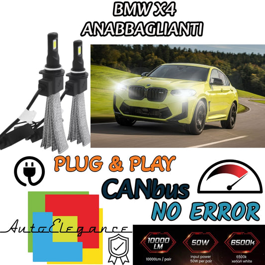 KIT LAMPADE ANABBAGLIANTI LED BMW X4 F26 LED H7 6000K 6400 LUMEN NO ERROR