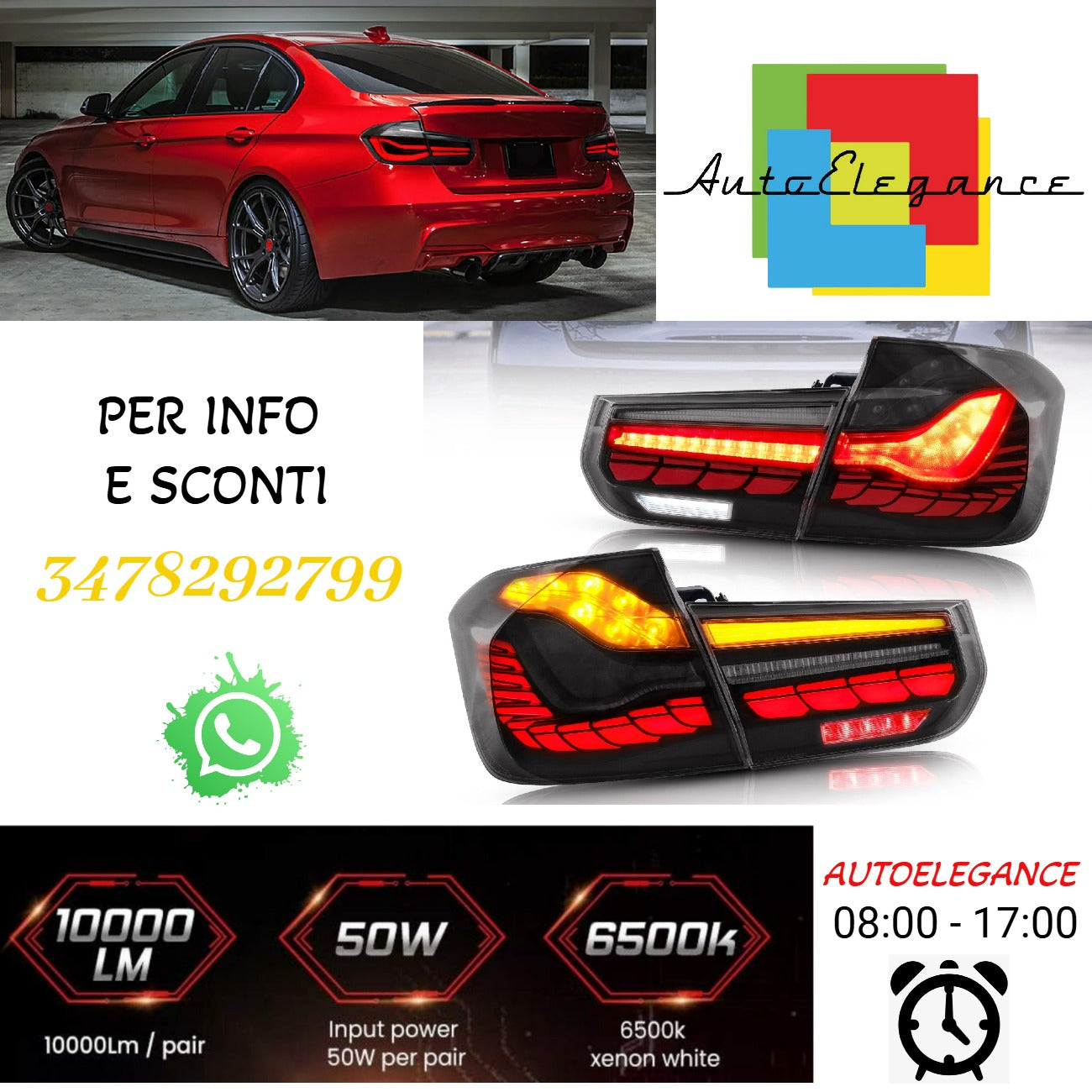 Fanali posteriori Full LED per BMW F30 F35 2012-2019 con indicatori sequenziali