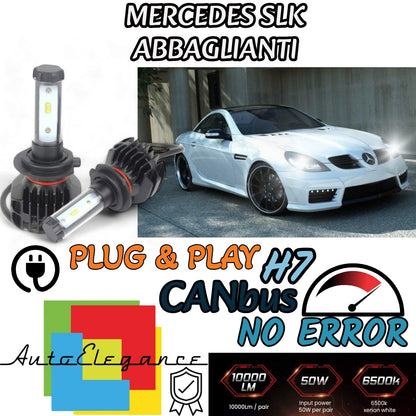 KIT LED H7 6000K CANBUS XENON 9800 LUMEN MERCEDES SLK R170 ABBAGLIANTI