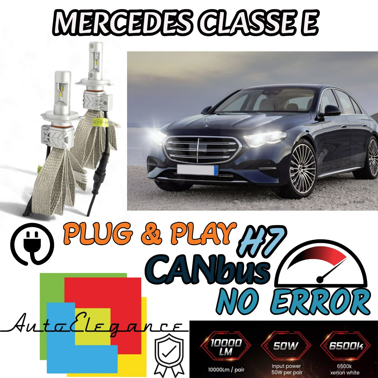 KIT LED H7 CANBUS PER MERCEDES CLASSE E W211 CON LED 8000 LUMEN