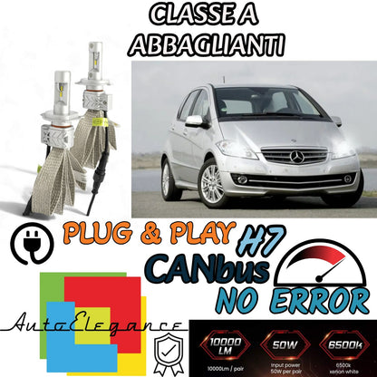 KIT LED H7 CANBUS PER CLASSE A W169 CON LED 8000 LUMEN ABBAGLIANTI