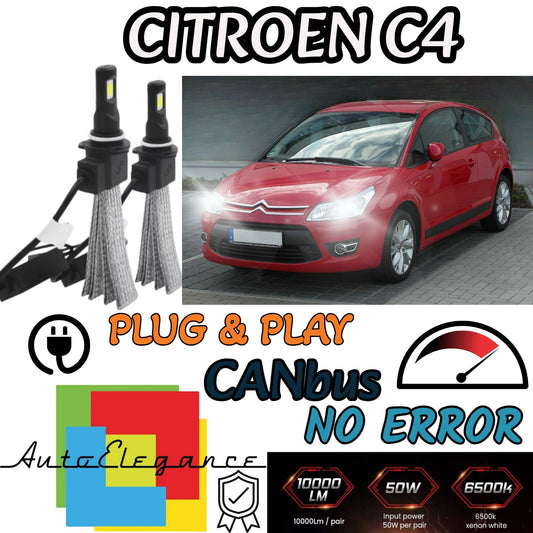 FULL LED KIT CITROEN C4 CACTUS LAMPS H7 6000K XENON ICE WHITE NO ERROR 