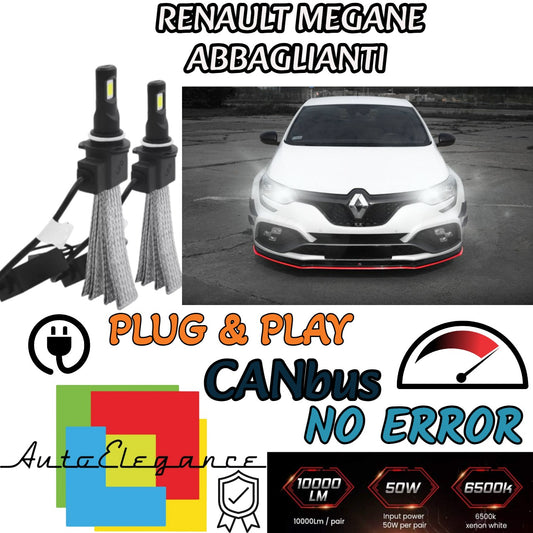KIT LAMPADE ABBAGLIANTI LED RENAULT MEGANE  MK4 LED H7 6000K 6400 LUMEN