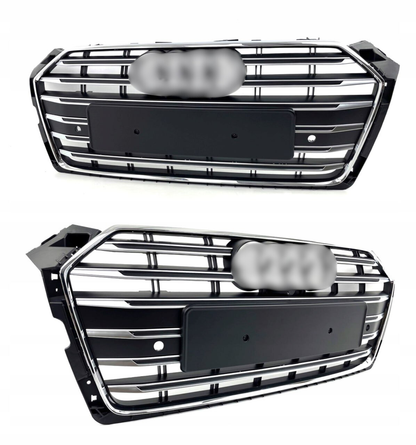⭐1944 GRIGLIA PER AUDI S5 A5 F5 2015-2019 LOOK S5 NERA PROFILI CROMATI⭐