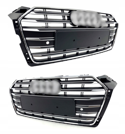 ⭐1944 GRIGLIA PER AUDI S5 A5 F5 2015-2019 LOOK S5 NERA PROFILI CROMATI⭐