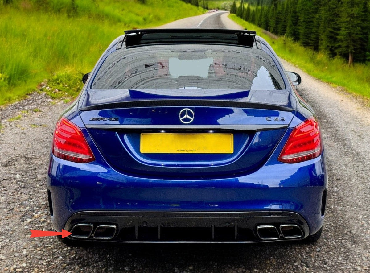 💯(PARTE) Terminale di scarico compatibile con Mercedes W205 W166 C205 nero💯
