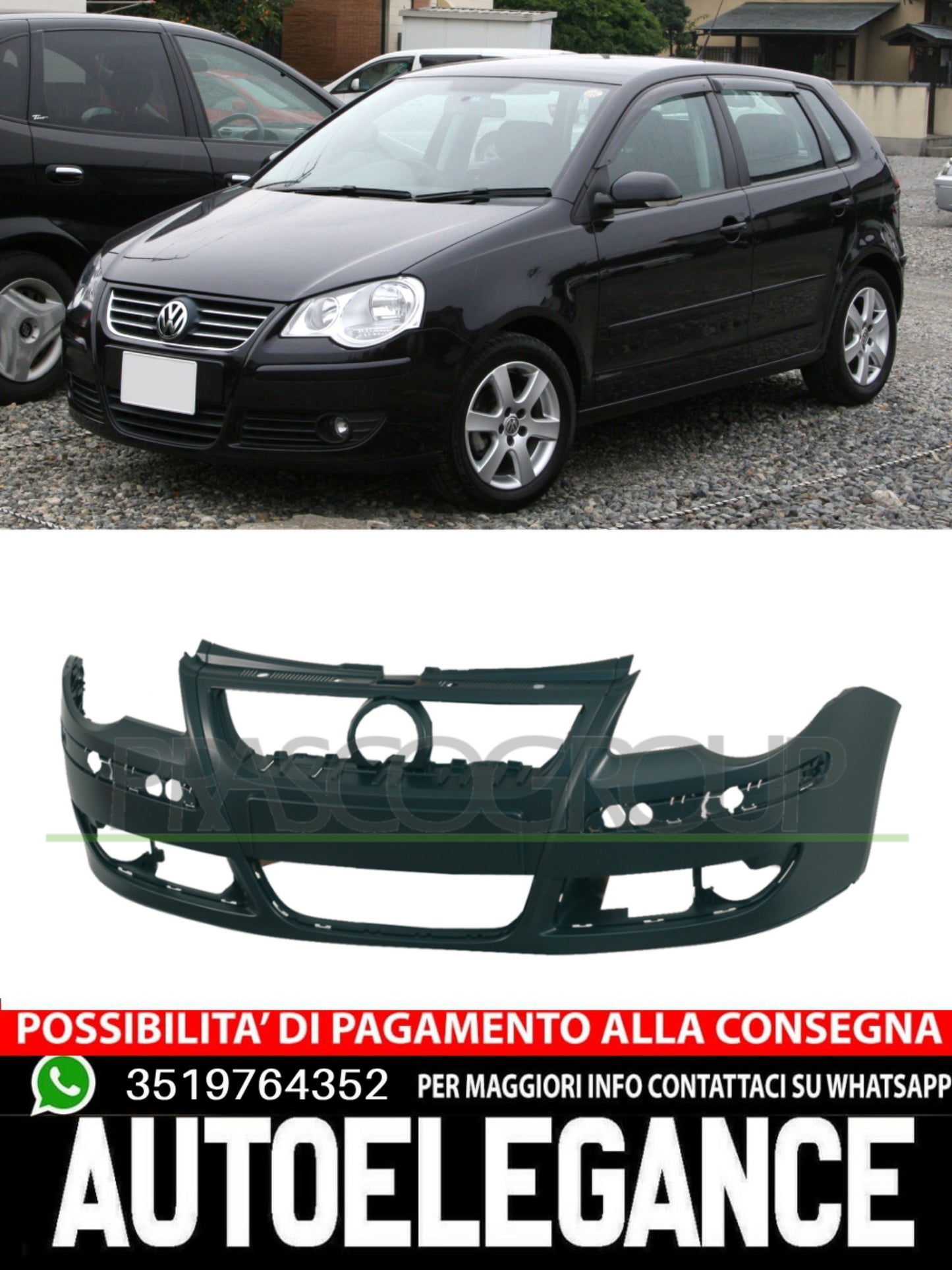 Prasco Front Bumper WITH PRIMER For Vw Polo 9A4 9A2 9N2 9A6 9N_ Bj0