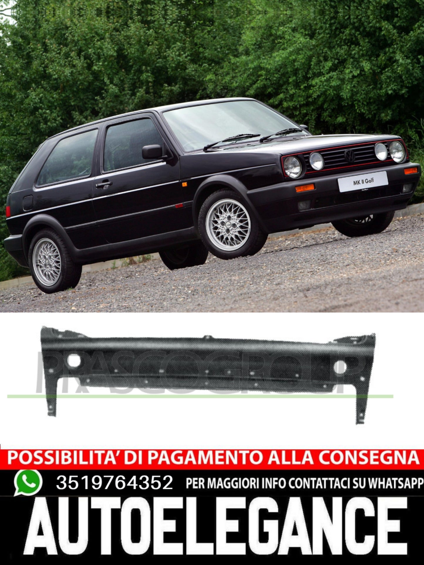 Frontale anteriore inferiore per Volkswagen Golf II 08/83- 08/89 191805595