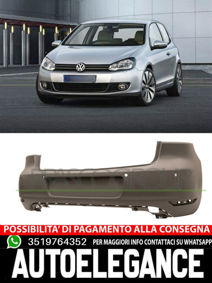 Prasco Rear Bumper WITH PRIMER PDC HOLES + BRACKETS for VW GOLF VI