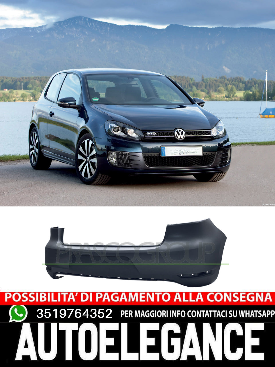 Prasco Premium certified bumper WITH PRIMER for VOLKSWAGEN - GOLF VI 2009-2012 