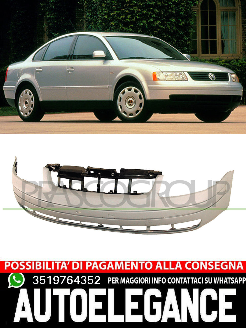 Paraurti Prasco Anteriore CON PRIMER per VW PASSAT (3B5) (3B2) 3B0807217GRU