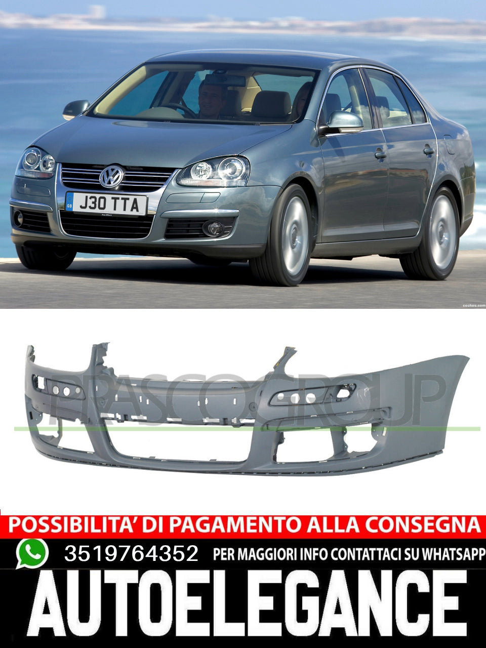 Paraurti Prasco Anteriore CON PRIMER per VW JETTA III GOLF V 1K0807217AGRU