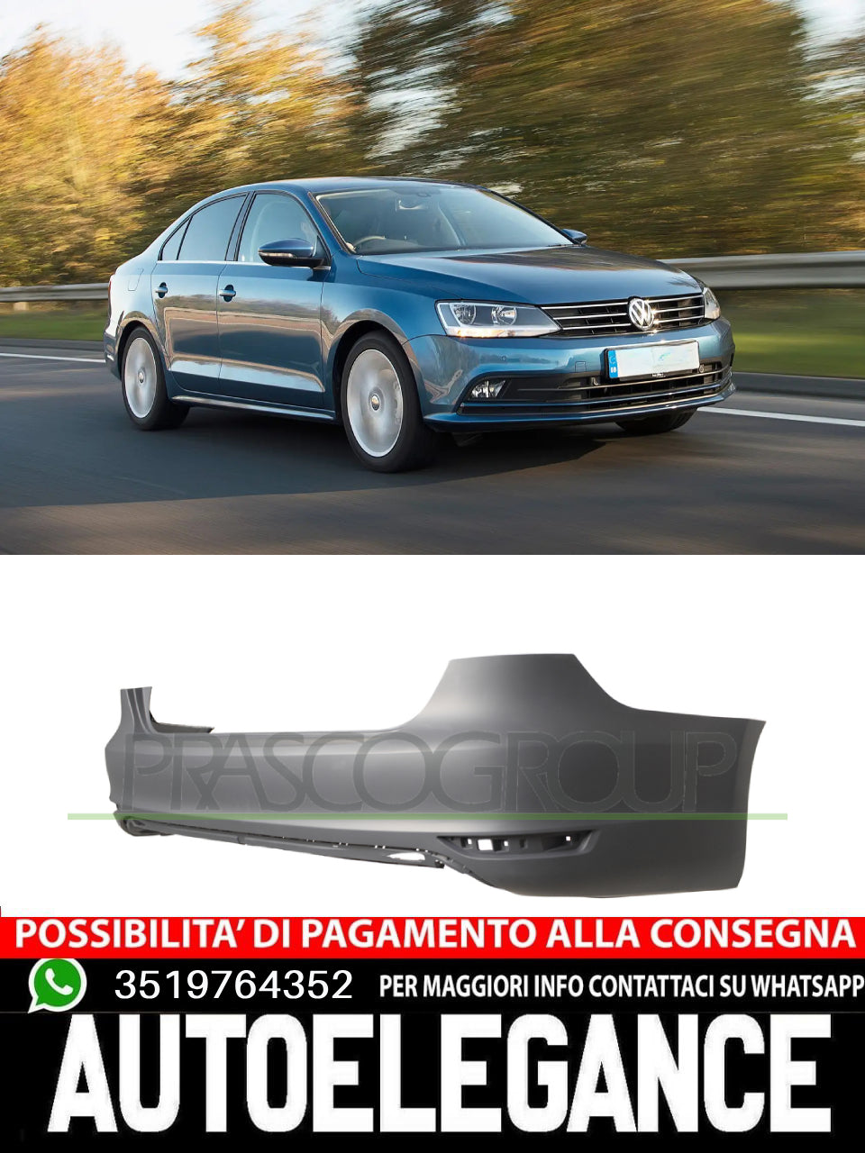 Paraurti Prasco Posteriore  CON PRIMER per VW JETTA IV 5C6807421GRU