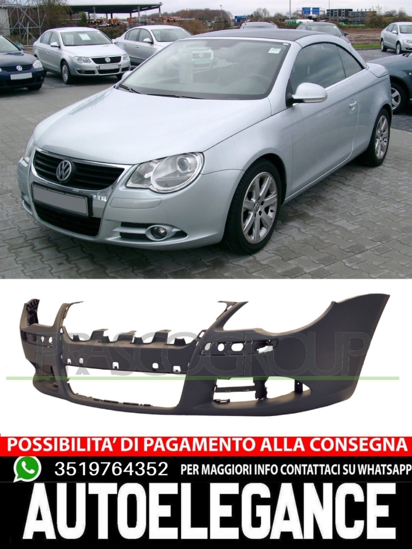 Paraurti Prasco Anteriore CON PRIMER Per Vw Eos 1Q0807217GRU