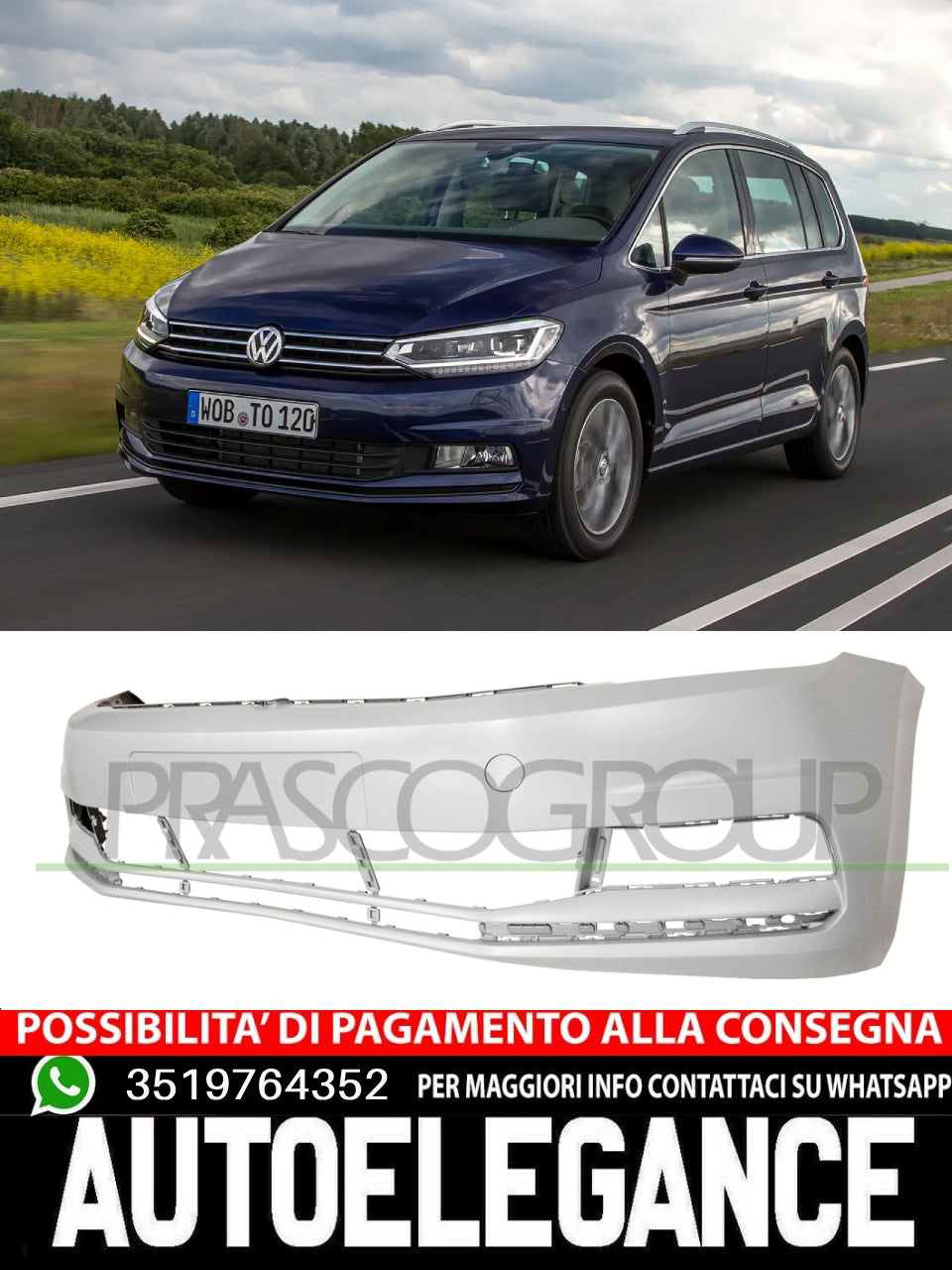 Paraurti Prasco Anteriore CON PRIMER FORI PDC Per Ford Mondeo #Nz 1488735